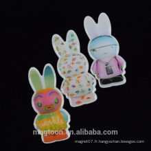 2015 best seller lovely carton rabbit design epoxy fridge magnet